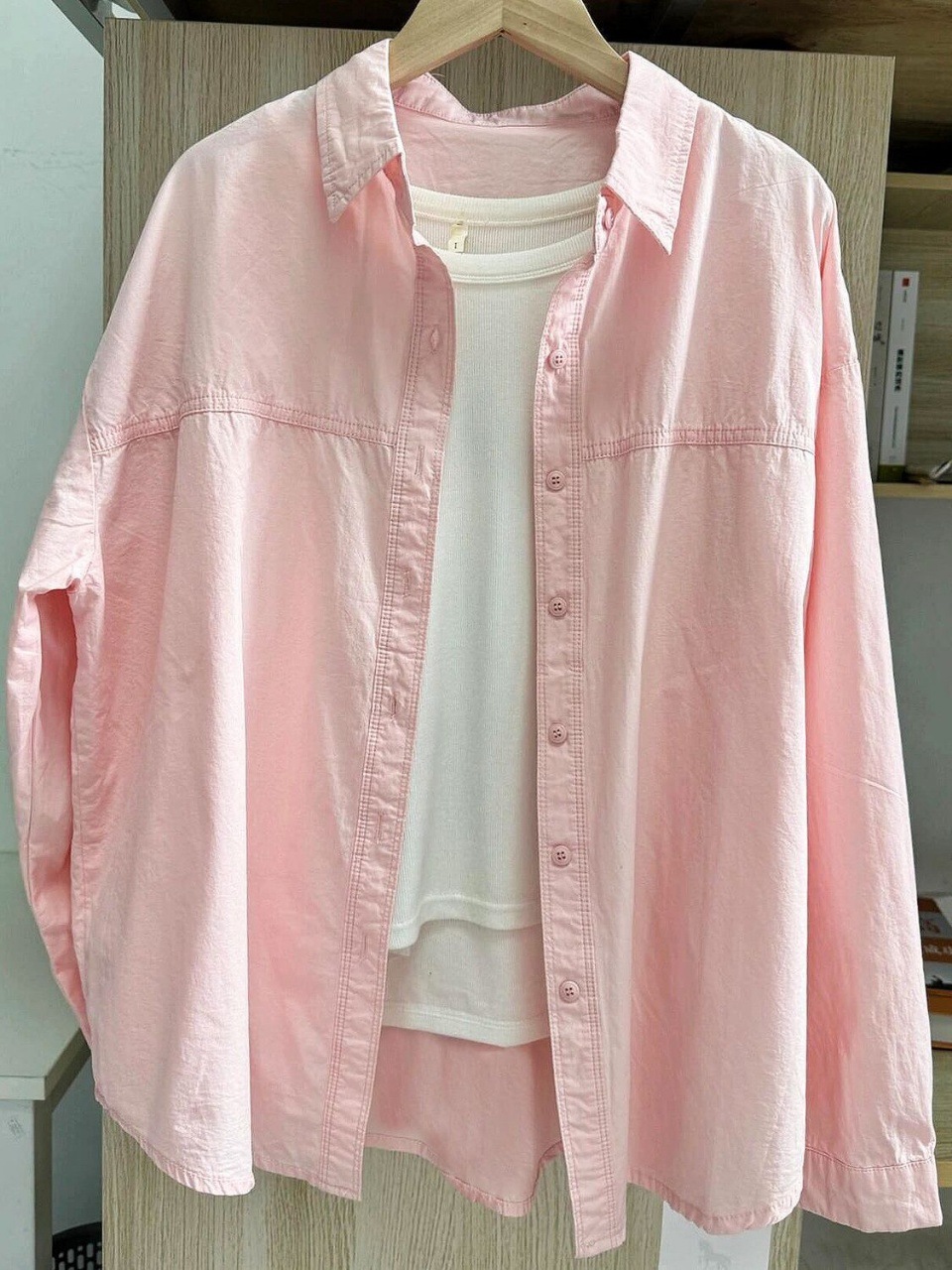 The 2025 new dopamine cream-colored pure cotton shirt is suitable for women to wear as a loose shirt coat in summer for sun protection pic 19