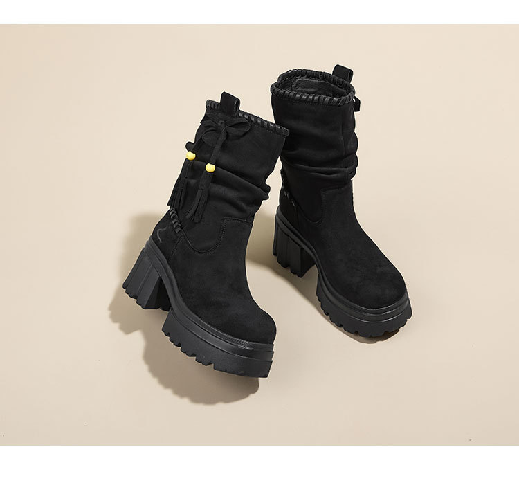 美拉德马丁靴女2025秋冬新款废土风增高厚底短靴加绒高跟鞋瘦瘦靴详情23