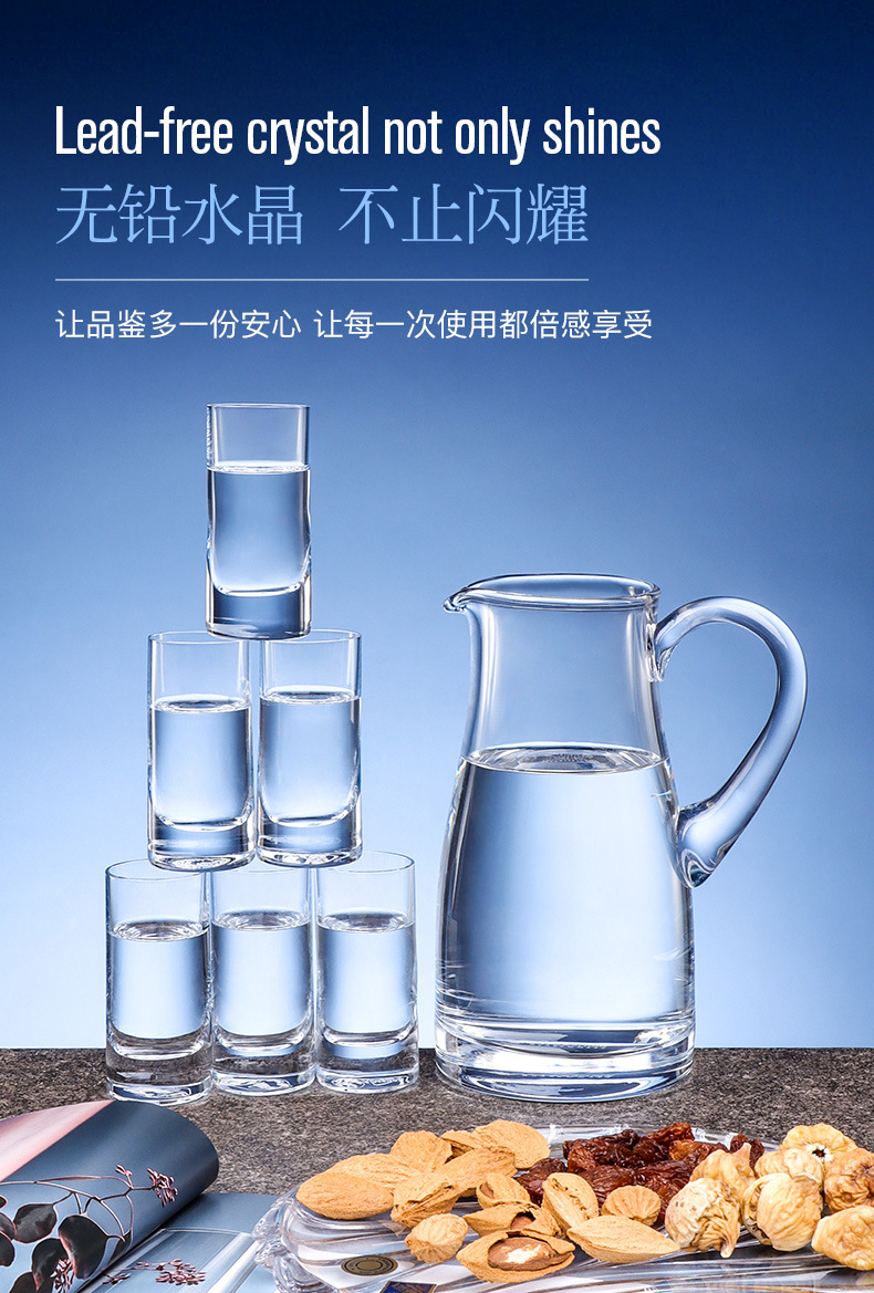 A high-end crystal white wine cup gift box set imported from the Czech Republic, a home one or two-cup graduated wine dispenser, as a gift for elders pic 10