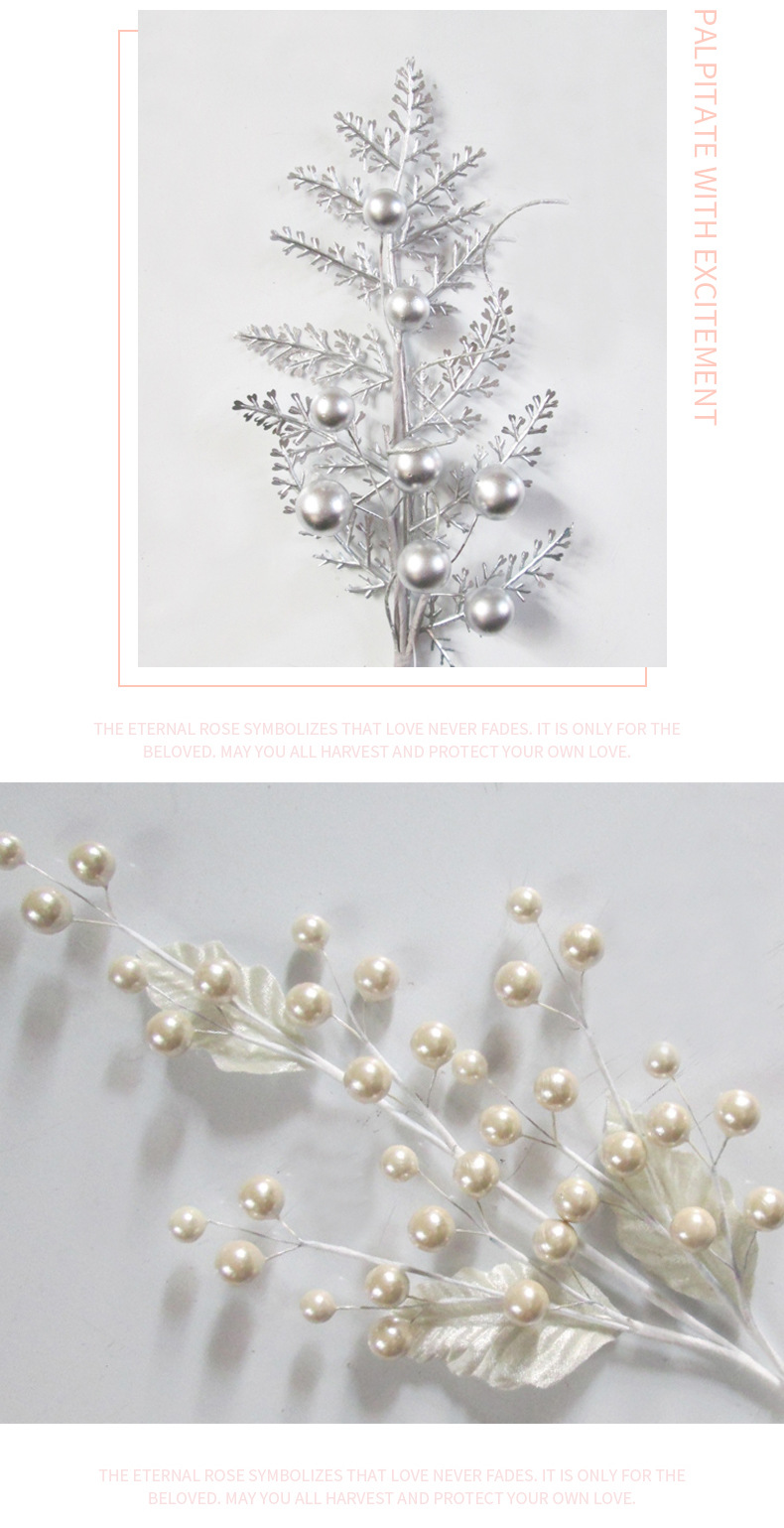 厂家直销仿真珠光泡沫浆果樱桃圣诞婚庆花枝装饰工艺品礼品仿真果蔬详情8