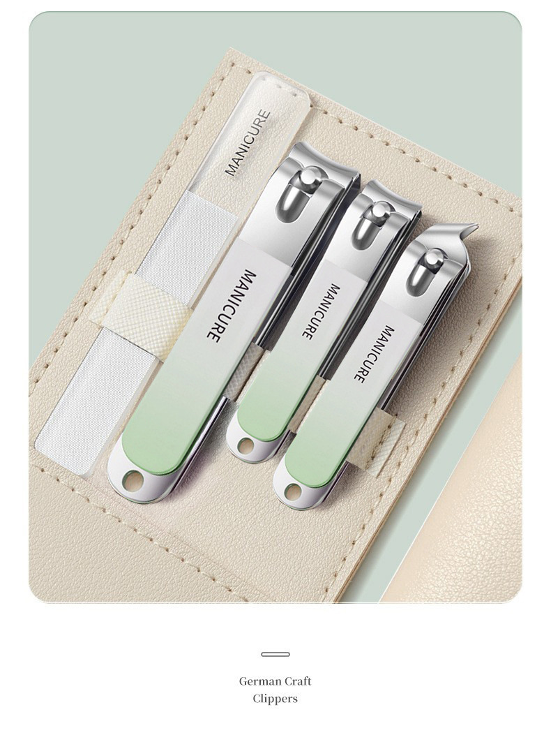 Nail clipper set, portable carbon steel nail trimming and manicure tools, nail clippers, household bevel nail grinding tools pic 5