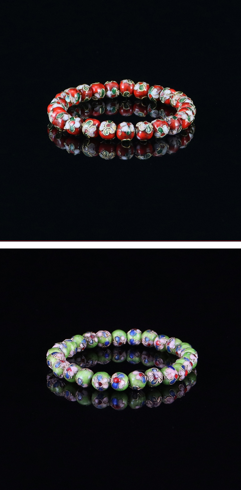 Beijing Cloisonne classical ethnic style jewelry, cloisonne enamel filigree silver blue round bead bracelet pic 17