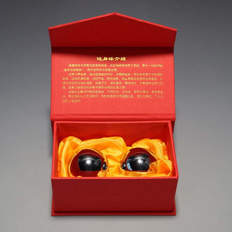 Bulk gift box of Baoding iron balls, chrome-plated solid hollow ringtone, hand-spun massage fitness balls for the elderly pic 21