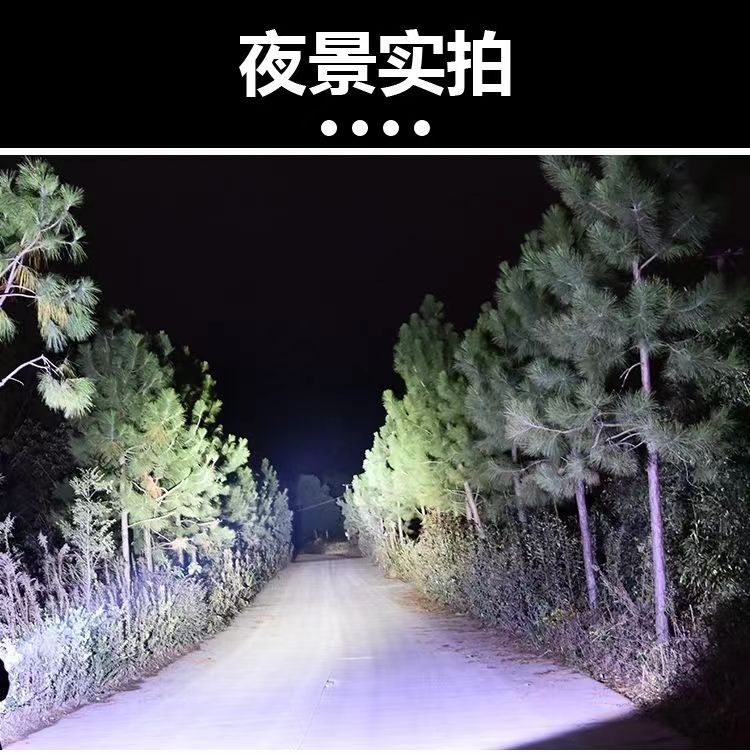 新款太阳能充电式USB强光手电筒超亮8头led手电筒手提探照灯远射详情9