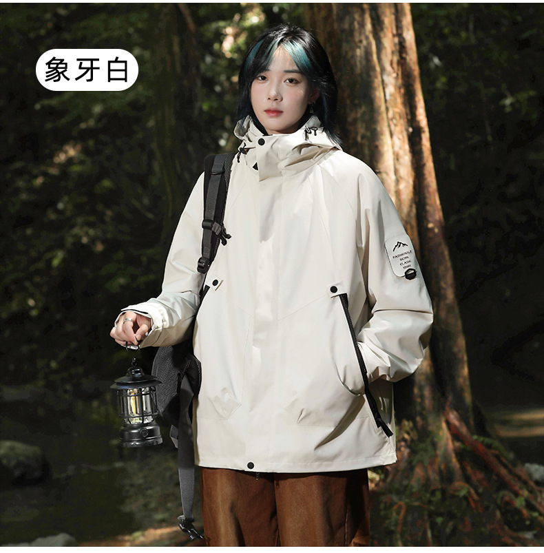 秋冬季户外冲锋衣男三合一可拆卸内胆女加绒加厚登山服夹克两件套详情13