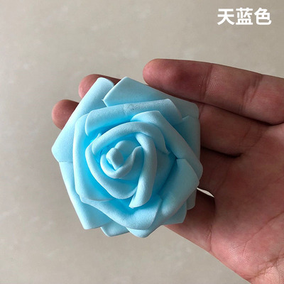 跨境7cmpe仿真玫瑰花头七夕情人节泡沫花手工材料婚庆花球灯饰详情14