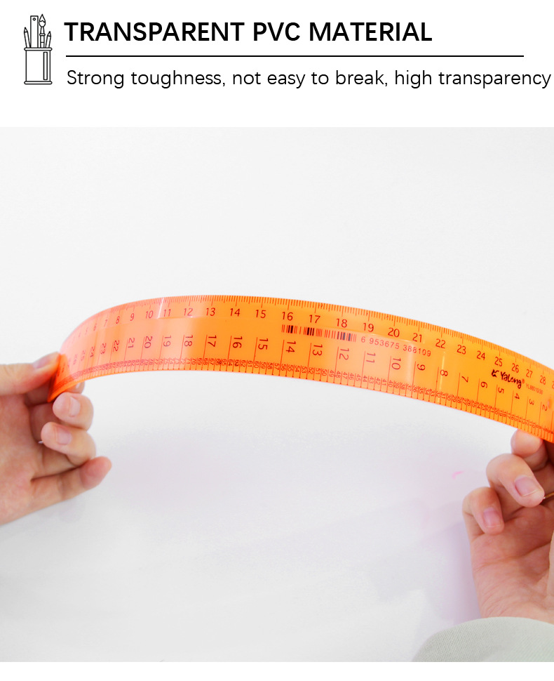 Yalong Cross-border plastic ruler 30 centimeters school ruler for students pic 4