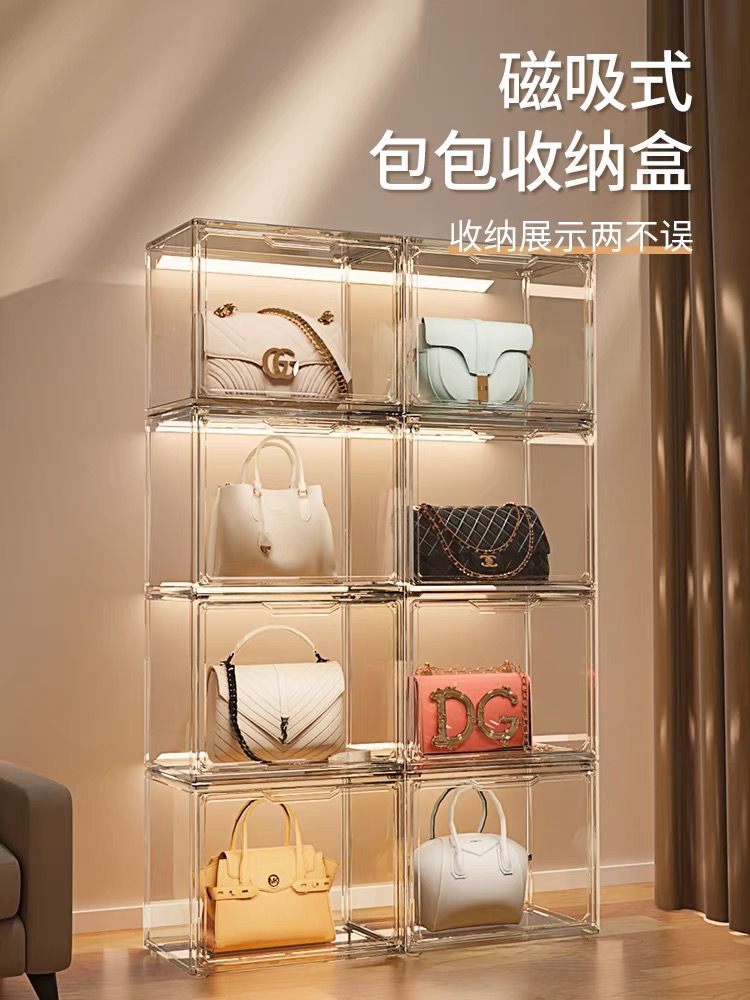 桌面可防尘大容量全透明化妆品收纳盒家用轻奢护肤化妆品收纳柜详情9