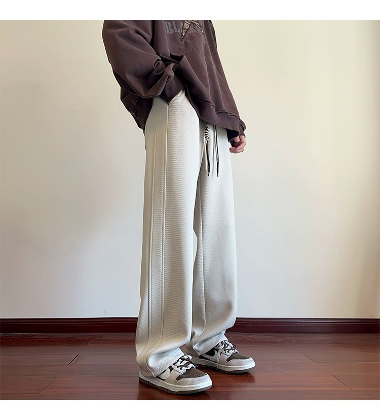 潮牌休闲裤子男宽松春秋新款抽绳运动裤青少年学生高级感卫裤长裤详情30