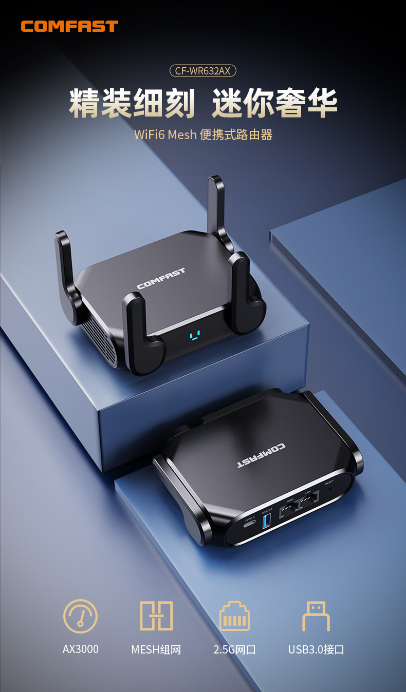 COMFASTCF-WR632AX电竞MESH组网WiFi6千兆双频3000M无线路由器详情1