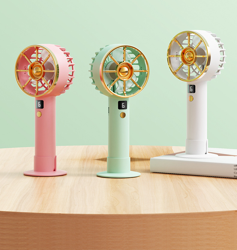 USB手持小风扇充电静音桌面风扇便携式迷你小风扇六档续航数显详情20