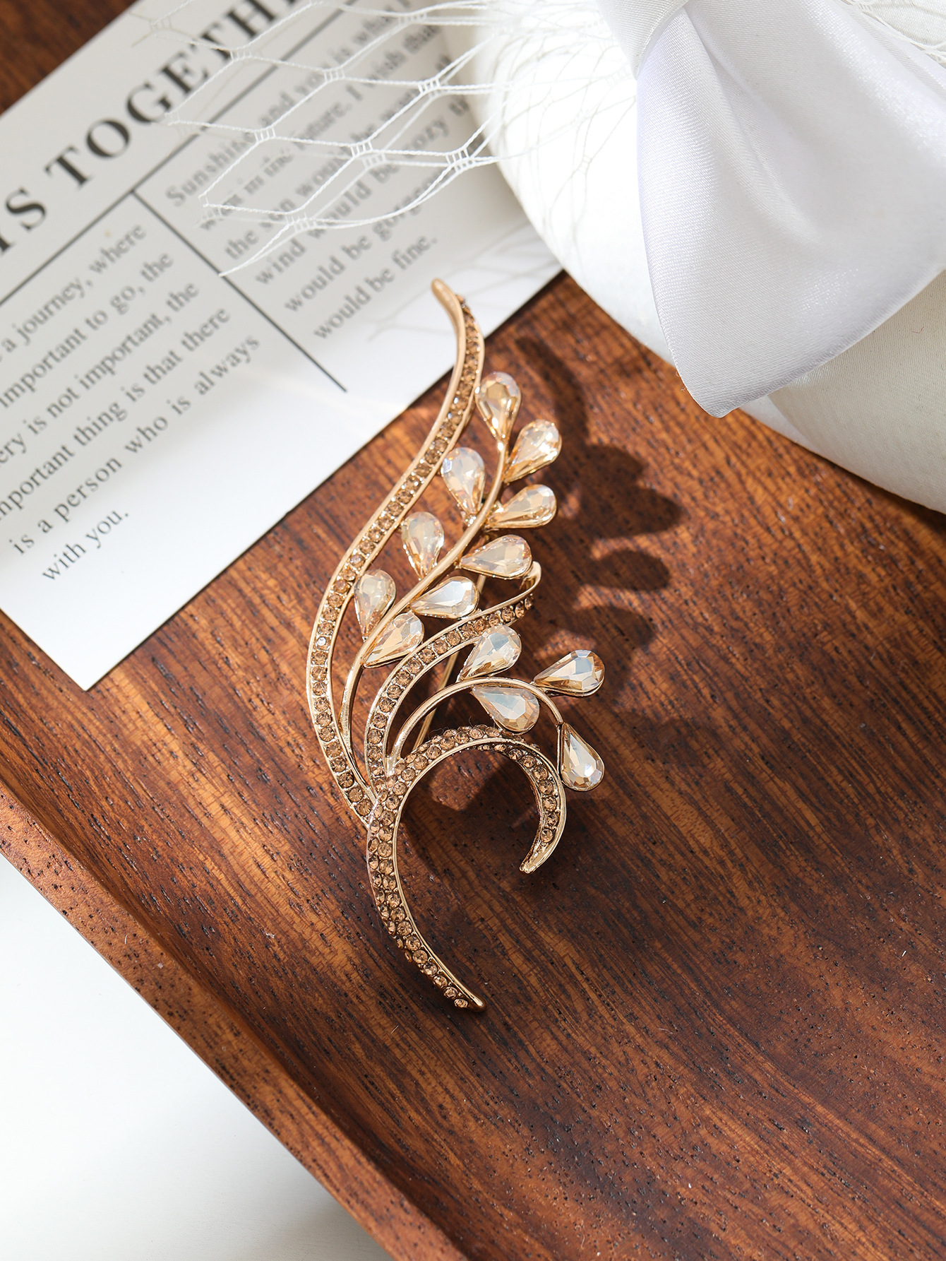 麦穗胸针优雅西装别针防走光胸花韩版水钻复古气质礼服外套领针详情6