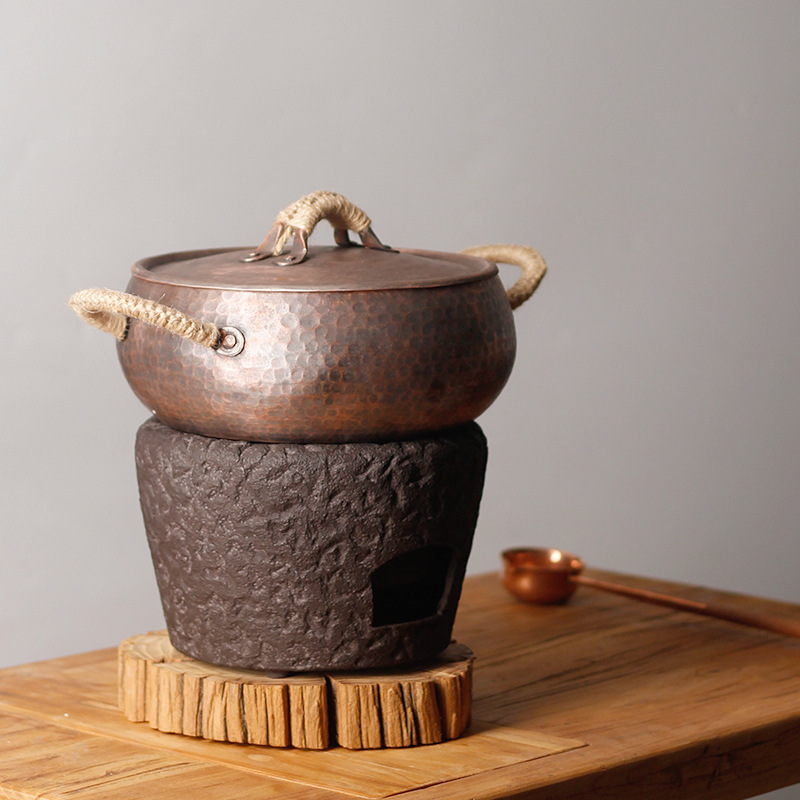 Copper hot pot for home use, thickened stainless steel pot base, copper hot pot set, suitable for family gatherings pic 16