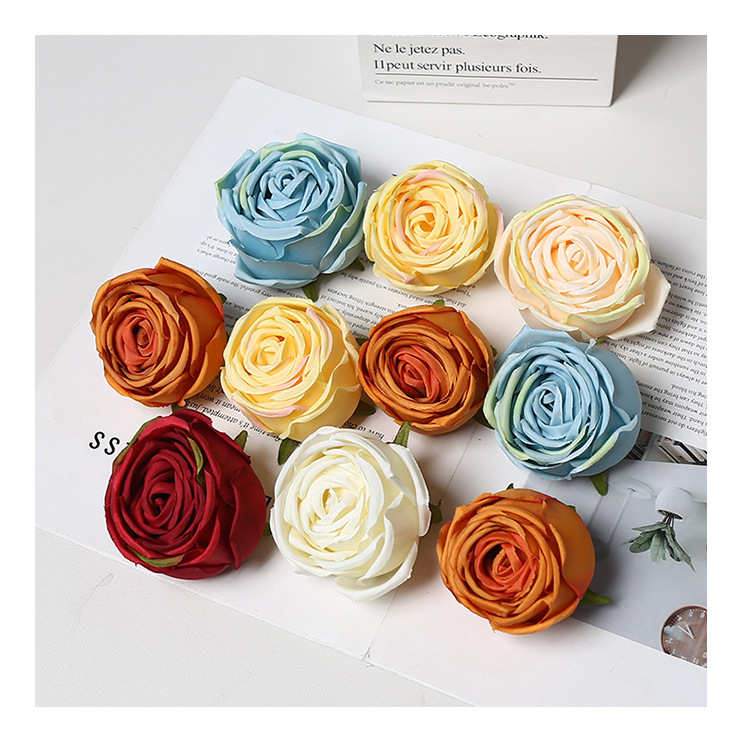 高级感皇妃玫瑰花头DIY花墙花瀑布手工花朵婚庆假花人造花环批发详情9