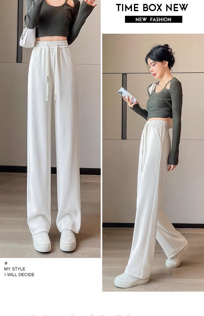 窄版阔腿裤子女2024春季新款高腰显瘦直筒裤休闲拖地长裤通勤风详情20
