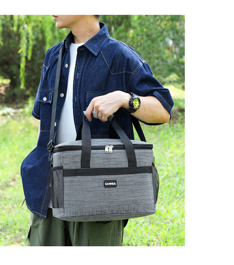 SANNE Cross-border Oxford cloth lunch box bags, hand-purified color takeout bags, outdoor picnic insulated and fresh-keeping bento ice packs pic 29