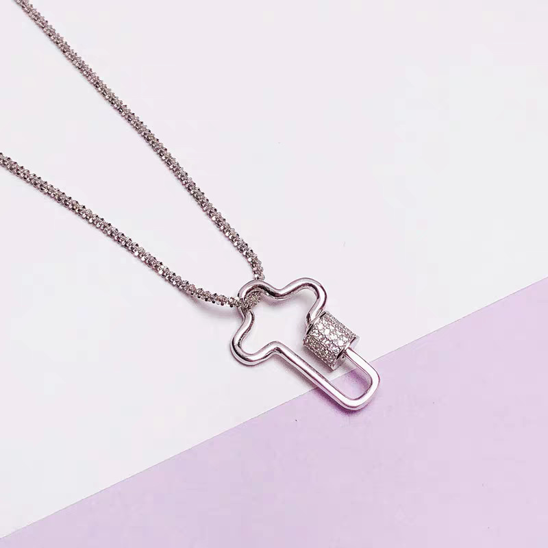 跨境外贸AAA高档锆石心形螺纹扣吊坠微镶铜电镀金多款单吊坠饰品详情4