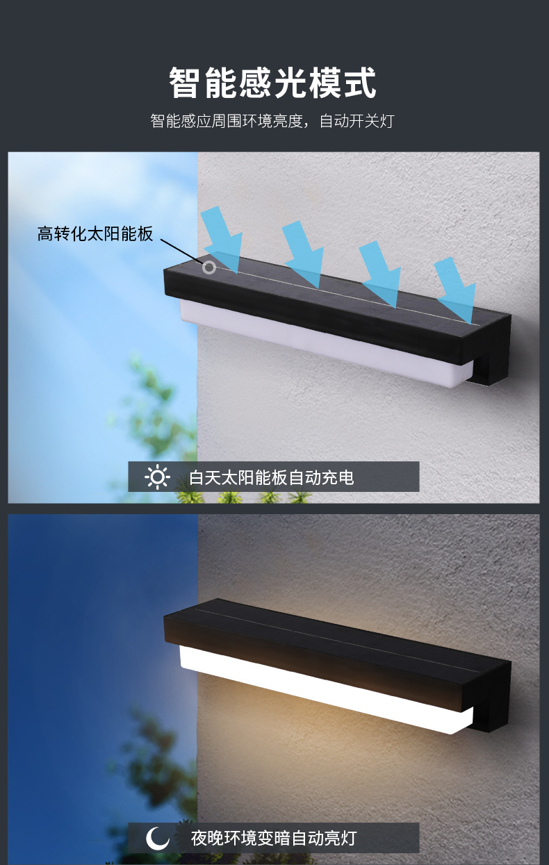 Solar lamps, outdoor courtyard lamps, high-pole street lamps, household lighting led, rural yard wall lamps, ultra-bright floodlights pic 9