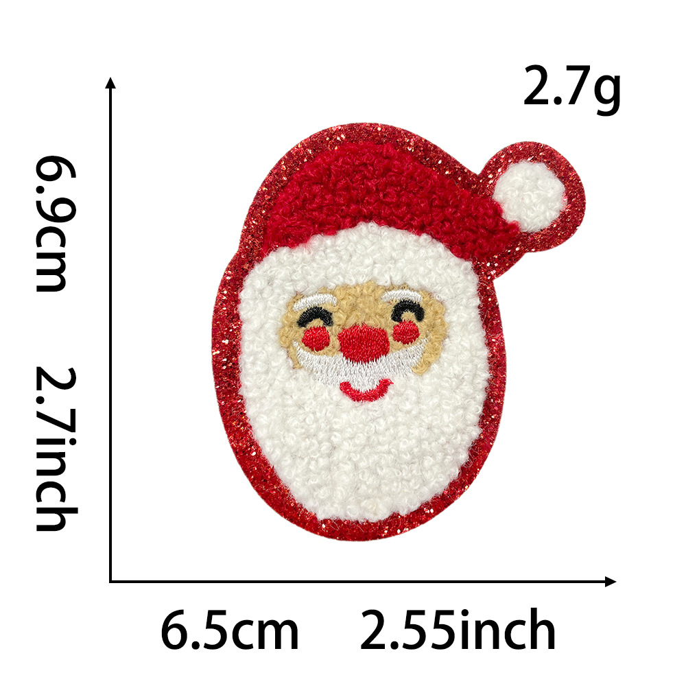 Christmas series Velcro clothing decoration Snowman Sock decoration patch Computer embroidery Mini self-adhesive pic 10