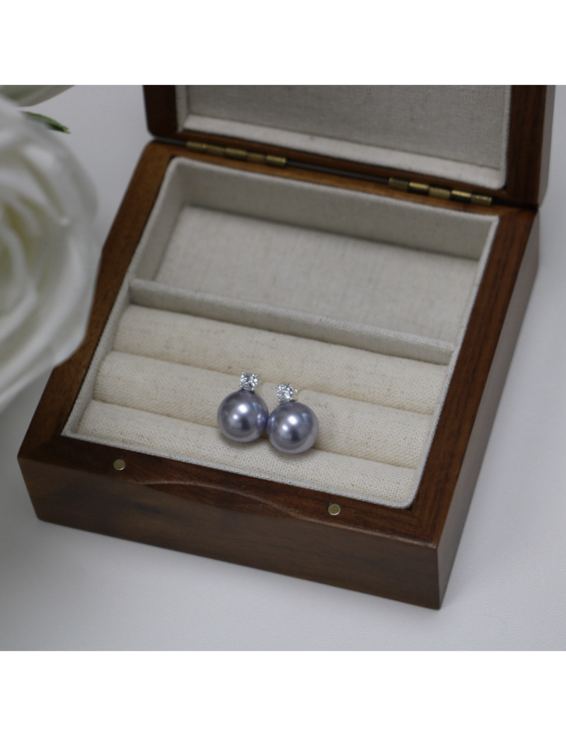 2024 Little Sweet Potato, Australian White, True Hemp, Lavender 5A, Zircon, Princess Diana, Shi Family Pearl 925, Pure silver Stud earrings, perfectly round pic 17