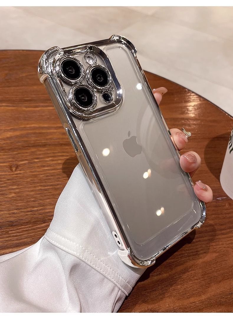 适用苹果16promax手机壳iPhone15四角气囊电镀壳14高级感13小众12详情7