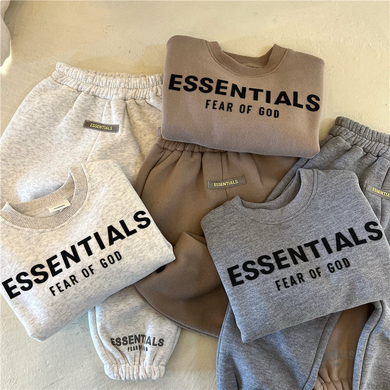 男童女童加绒套装2023秋冬新款字母印花圆领卫衣卫裤宝宝两件套潮详情15