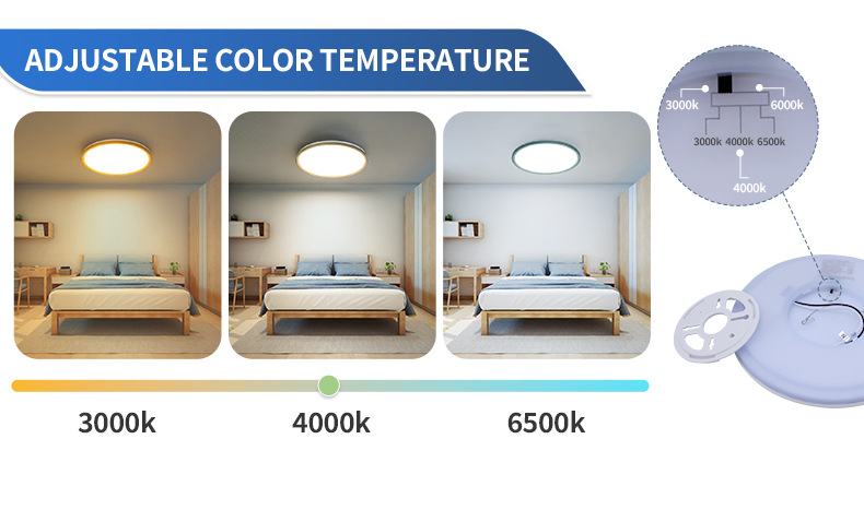Amazon cross-border ultra-thin led ceiling light TRAIC dimming dip switch color adjustment CCT living room and bedroom lighting fixtures pic 4