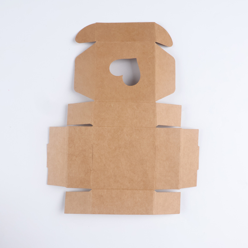 跨境牛皮纸飞机盒手工皂小方盒爱心开窗镂空白卡黑卡迷你饰品纸盒详情10