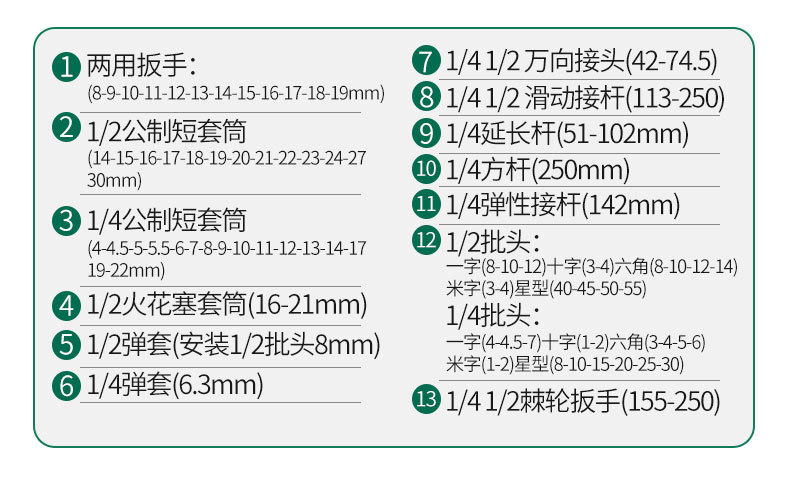 多功能套筒扳手套装组合套管棘轮板手修车五金工具汽修工具箱套装详情21