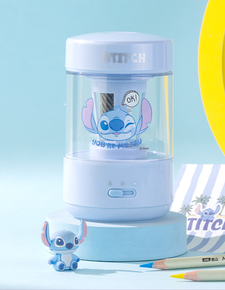 迪士尼全自动转笔刀 小学生文具电动卷笔刀 自动进铅铅笔刀削器详情12