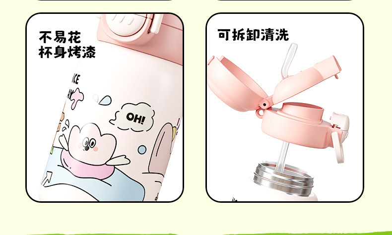 儿童保温杯女生2024新款高颜值双饮学生上学专用便携随行壶水杯子详情20