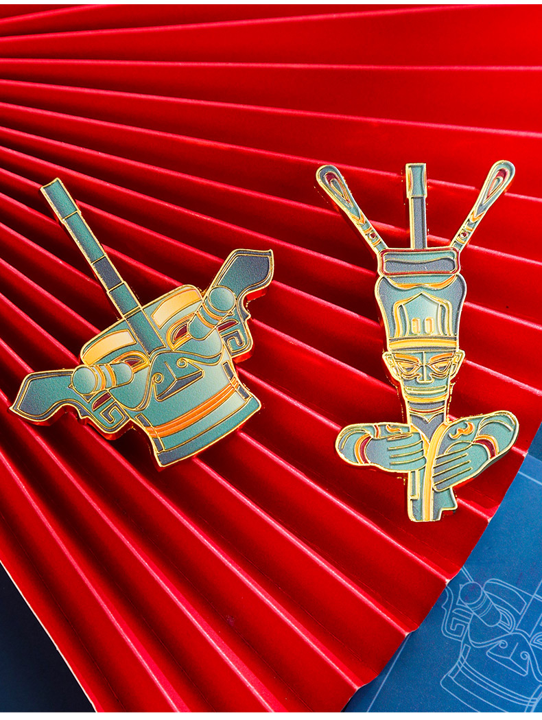 Sanxingdui Cultural and creative decorative items, new refrigerator stickers, souvenirs, magnetic stickers, bronze standing figures, New Year decorative gifts pic 12