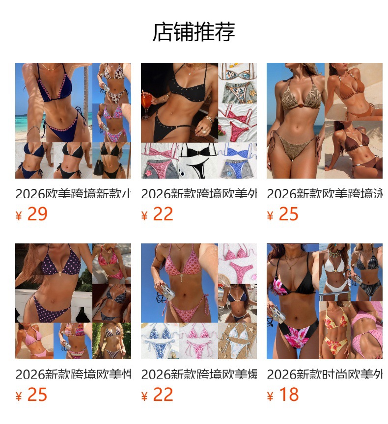 2026 European and American cross-border New lace-up bikini swimsuit set for women pic 1