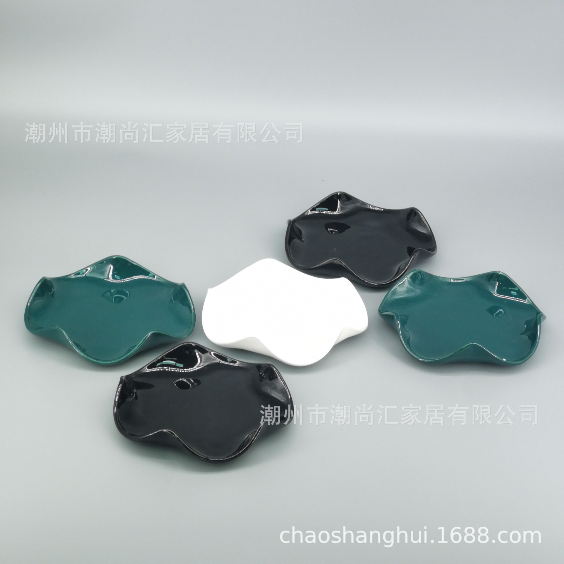 陶瓷勺托搁勺器家居厨房陶瓷花瓣形汤勺架小菜碟西餐餐具托首饰盘详情1