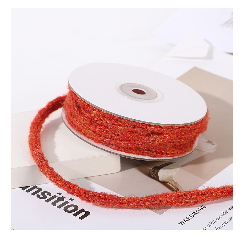 Colorful alpaca wool yarn, four-needle hand-woven ribbon, hair accessories, DIY gift packaging rope, textile wool yarn, leather accessories pic 14