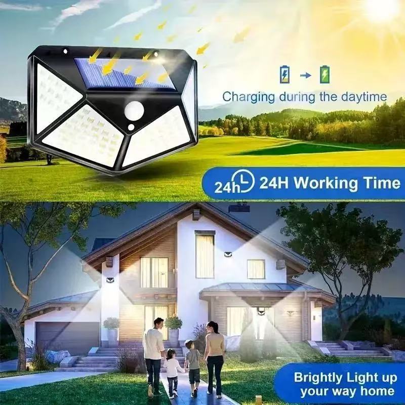跨境太阳能壁灯户外防水LED壁灯人体感应灯庭院照明灯 太阳能路灯详情1
