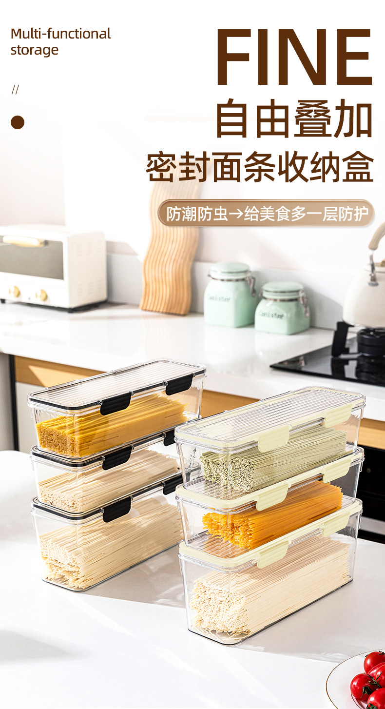Noodle storage box, refrigerator, kitchen, food-grade sealed preservation box with lid, coriander, scallion, ginger, garlic, pasta and dried noodles box pic 2
