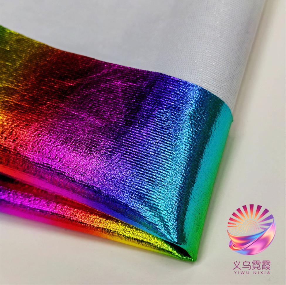 七彩条纹烫金布双面弹彩虹舞台服装天使翅膀独角兽数码装饰材料烫金箔包装详情13
