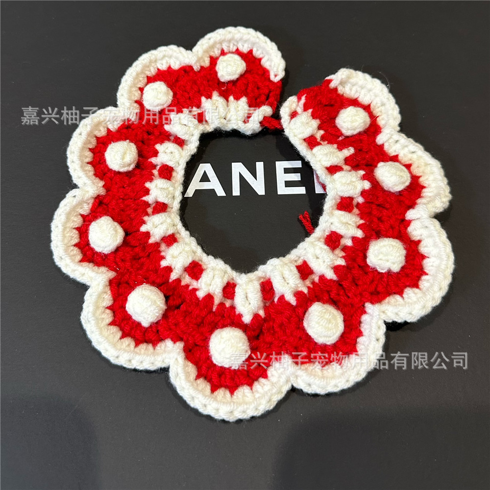 Pet hand-woven necklaces, cute cat knitted necklaces, kitten neck rings, small dog neck decorations pic 22