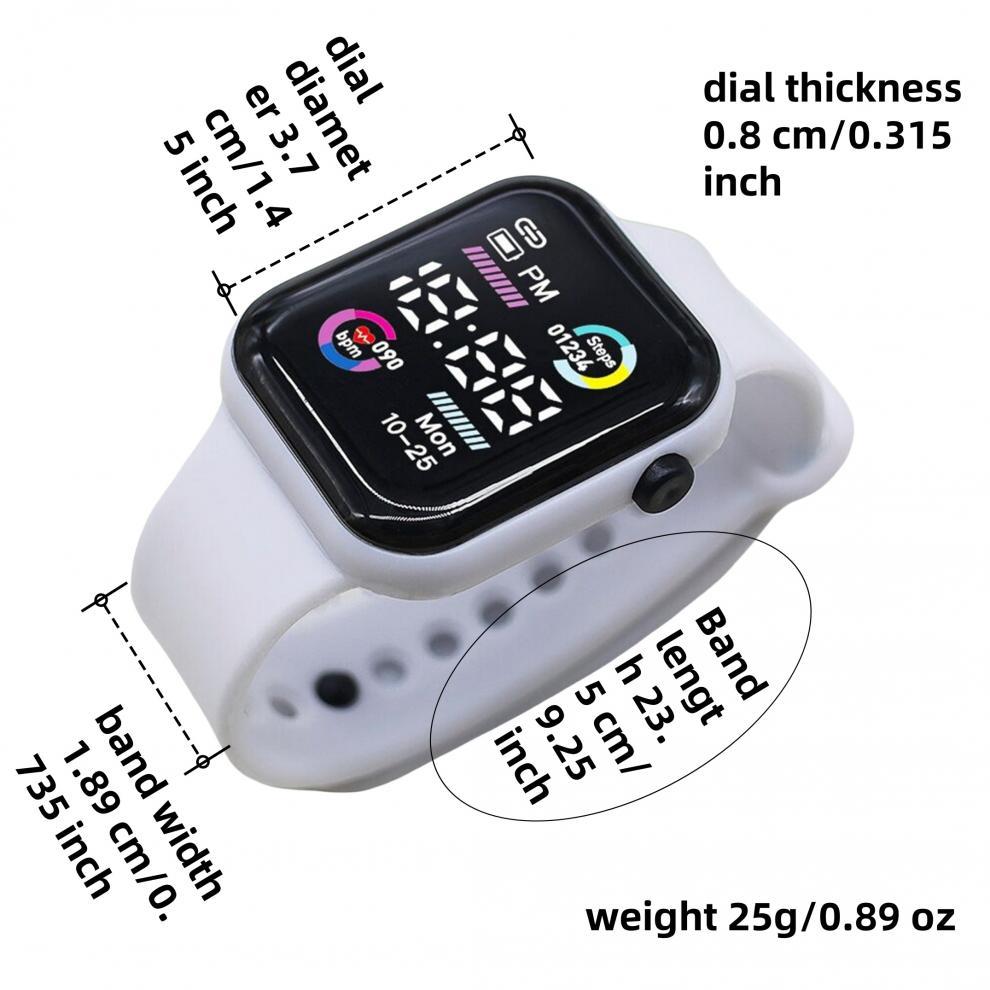 外贸新款学生运动电子手表高颜值夜光小方块非智能跑步夜光电子表时尚潮流男女款详情5