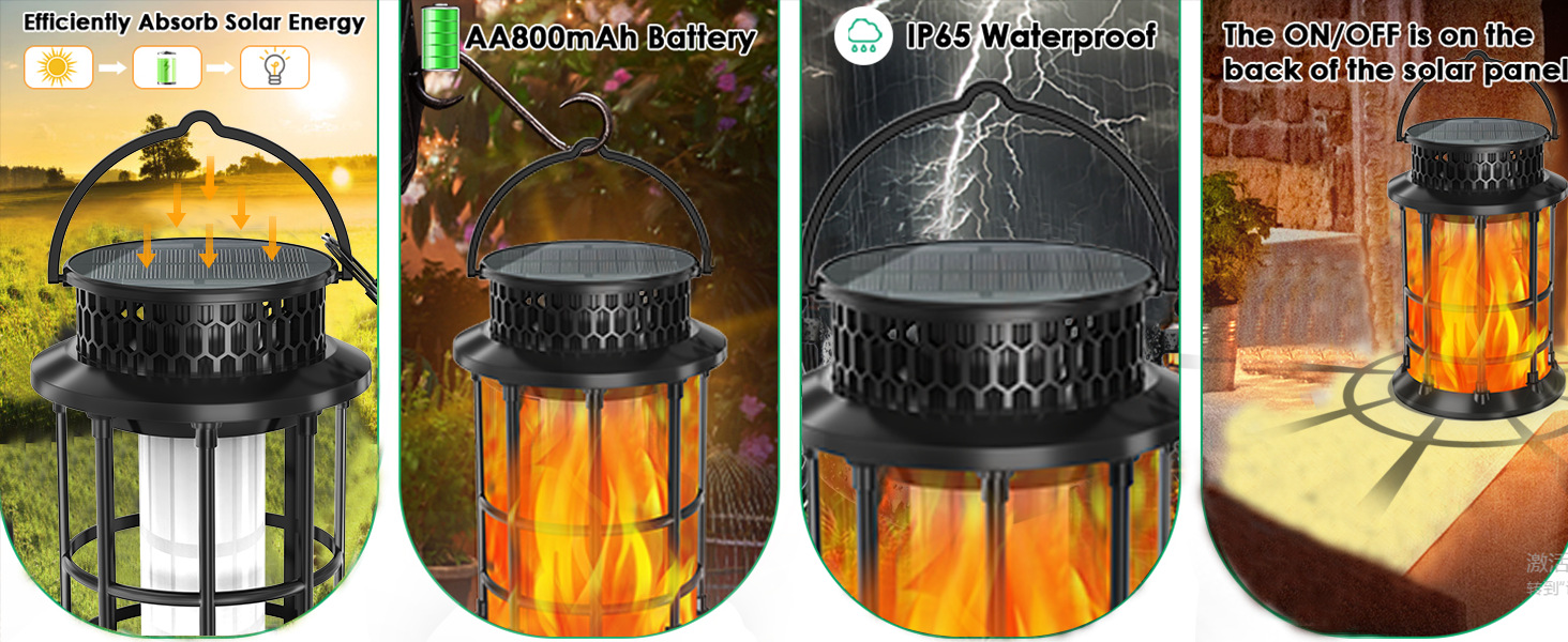 跨境新款太阳能火焰灯户外花园草坪景观装饰灯小夜灯天黑自动亮详情4