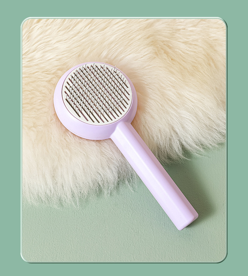 Flower pet cat comb, stainless steel needle massage cleaning needle comb, dog hair removal brush, portable one-click self-cleaning comb pic 21