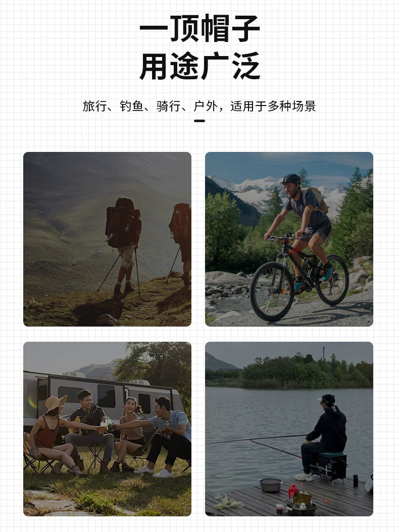 空顶帽子男女款夏季防紫外线户外出游遮阳防晒帽显脸小百搭大檐帽详情4