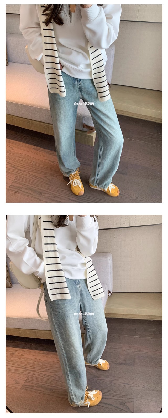 苏茵茵同款7cm内增高版~复古小歪头鸳鸯鞋带休闲鞋德训鞋女阿甘鞋详情19