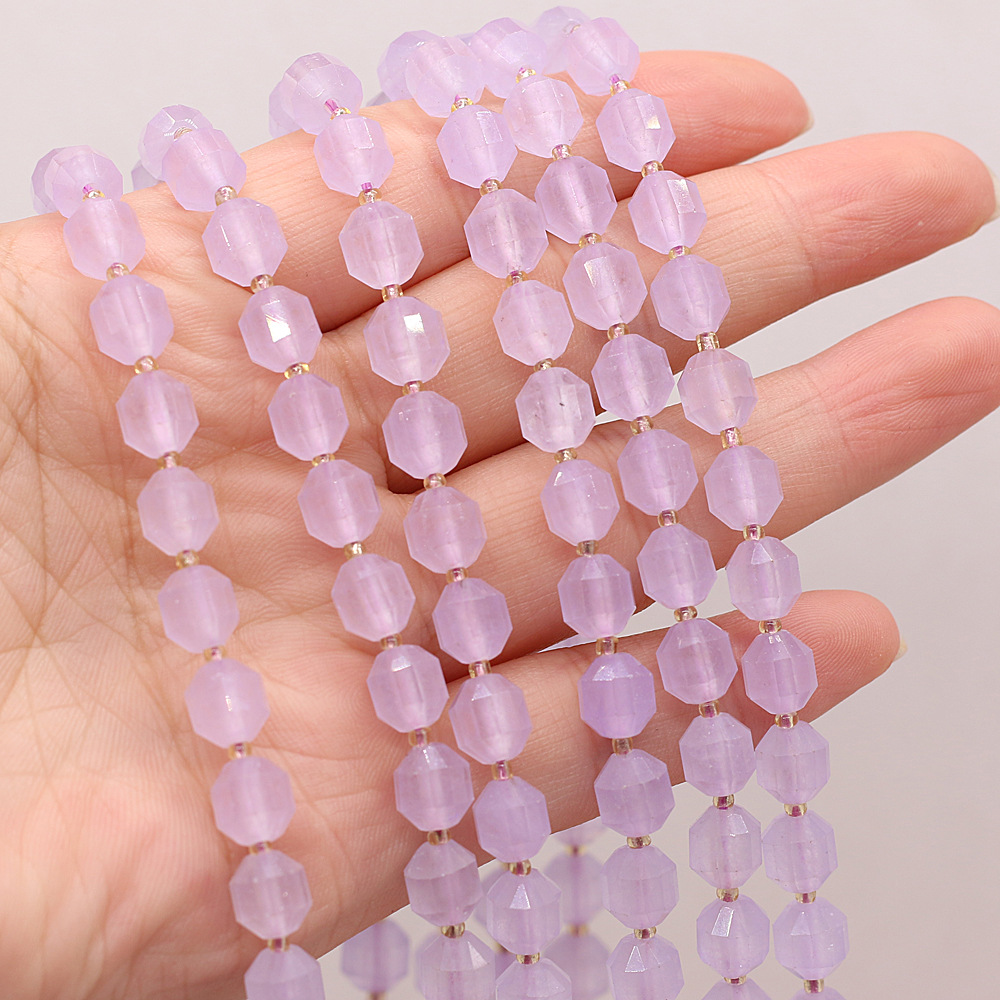 Wholesale of natural rose quartz rough stone cut surface bucket beads, crystal agate, diy jewelry accessories, semi-finished products, handcrafted beads pic 27