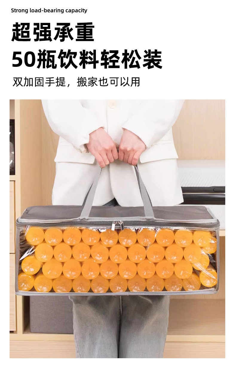亚马逊新款帽子收纳手提袋大容量双排折叠收纳包无纺布收纳包详情2