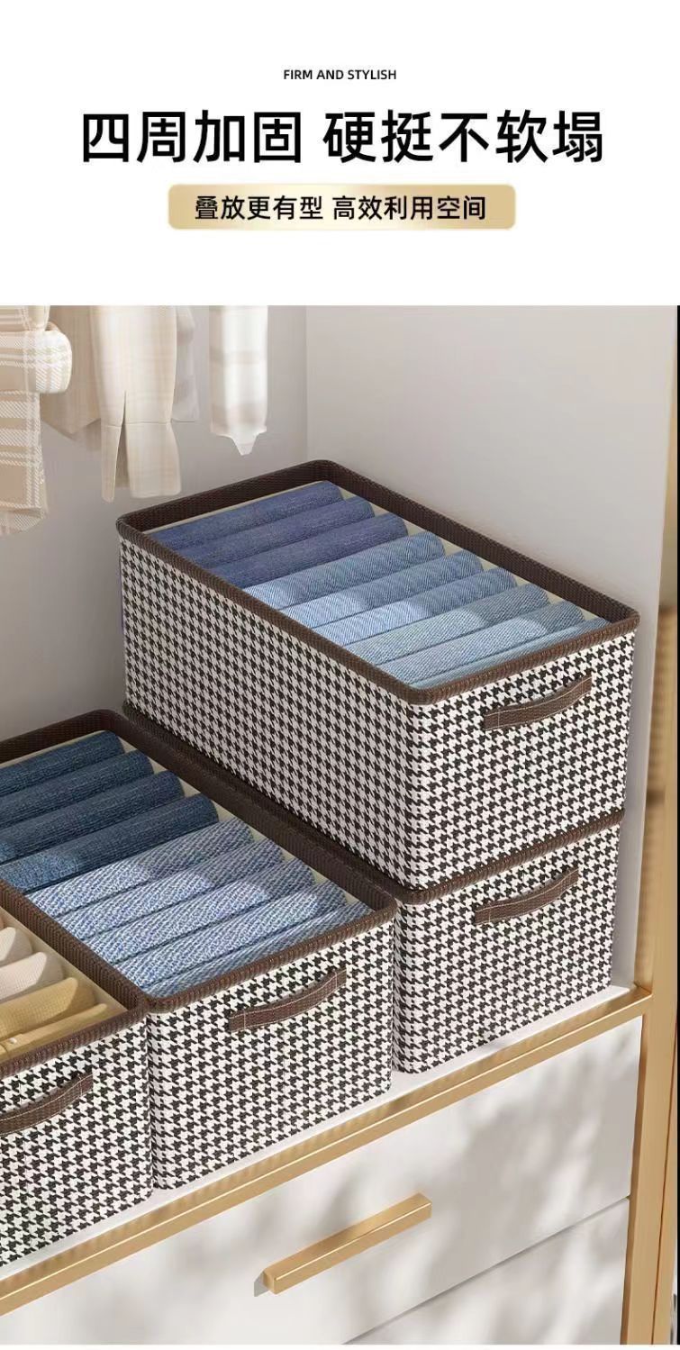 Storage box, clothes storage box, home wardrobe, pants organization box, fabric, foldable, large-capacity storage, household pic 8
