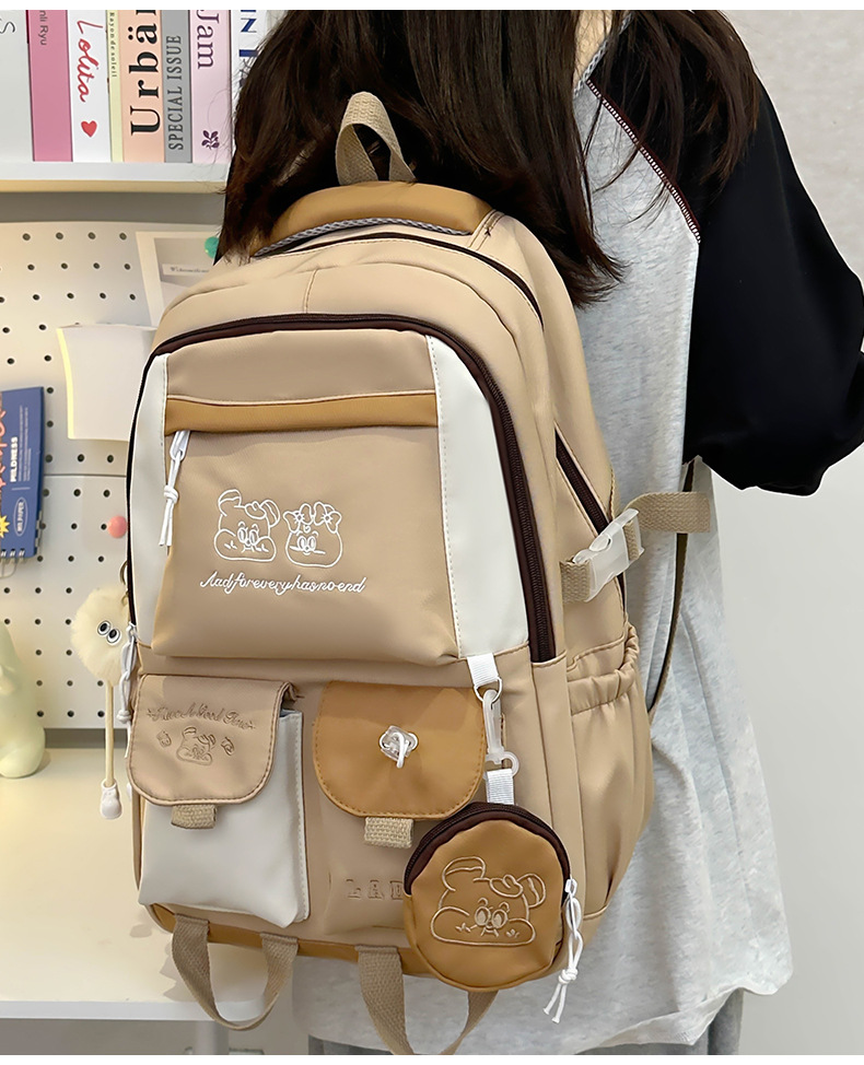 Japanese and Korean casual backpacks, forest-style schoolbags, multi-pocket schoolbags for primary school students, large capacity for cross-border travel for junior and senior high school students pic 26