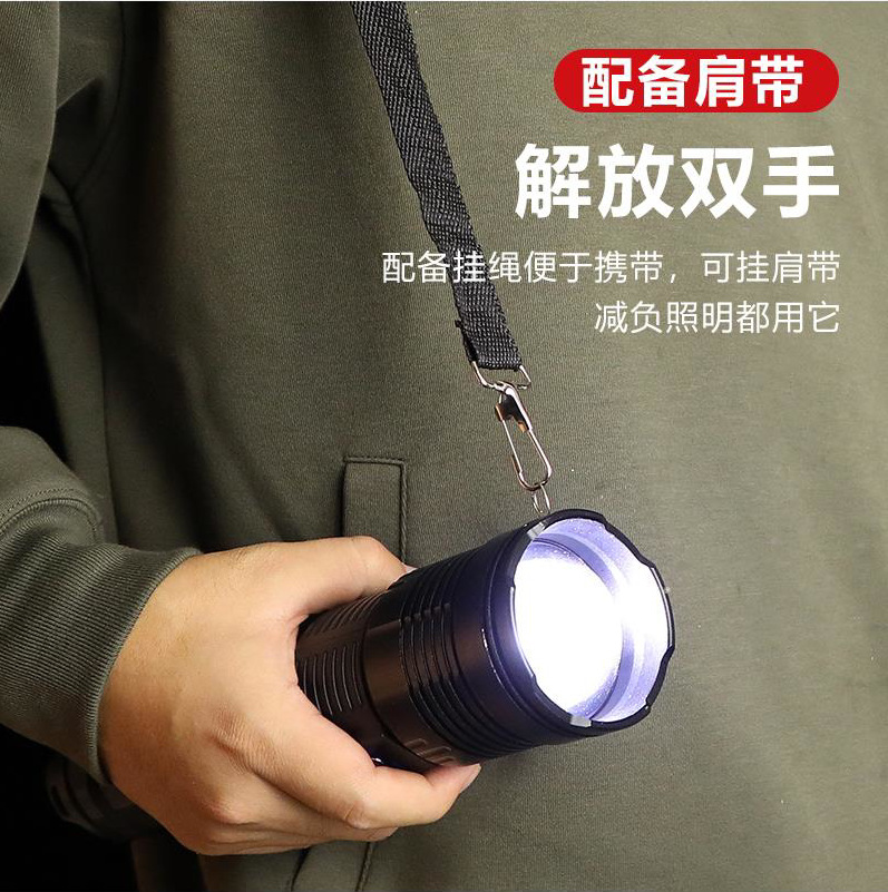 跨境超远远射白激光穿天炮高功率电显伸缩变焦户外双光强光手电筒详情5