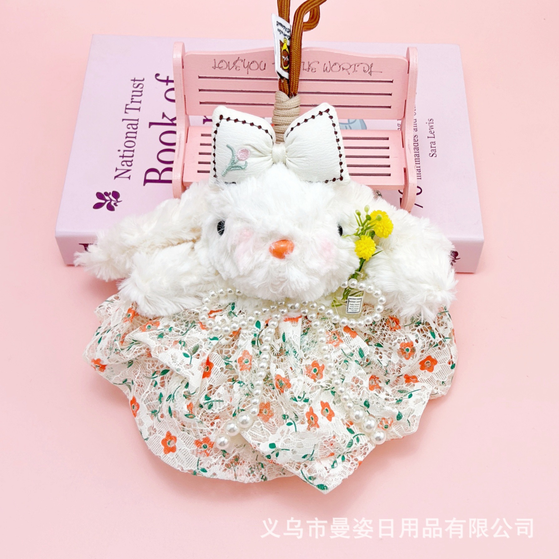 手工可爱垂耳兔毛绒玩具少女心钥匙扣公主裙精致兔子公仔摆摊批货详情21